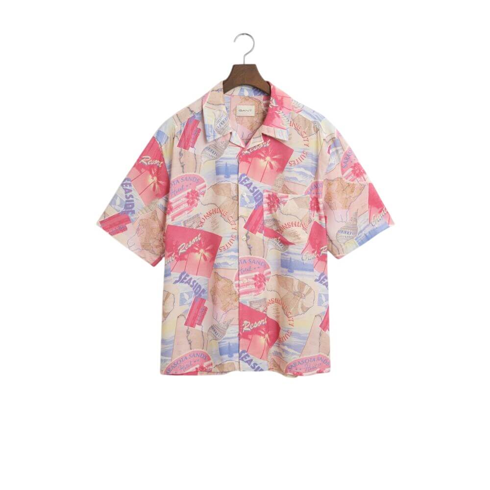 GANT Relaxed Fit Resort Print Short Sleeve Shirt